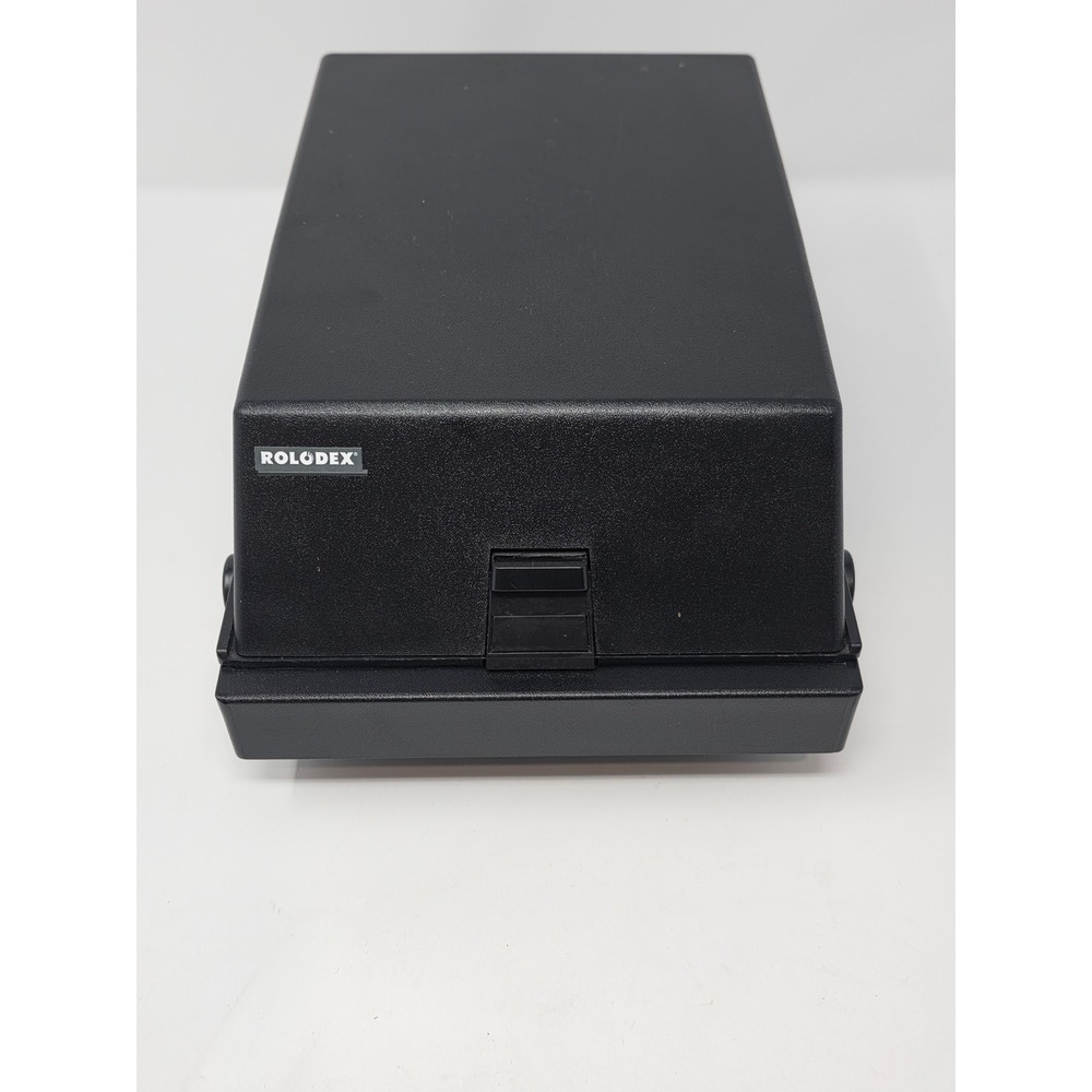 Vintage Rolodex RC-35 Black Covered Card File Tray with A-Z Dividers and Cards